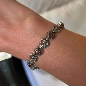 Semi-precious stone heart bracelet!